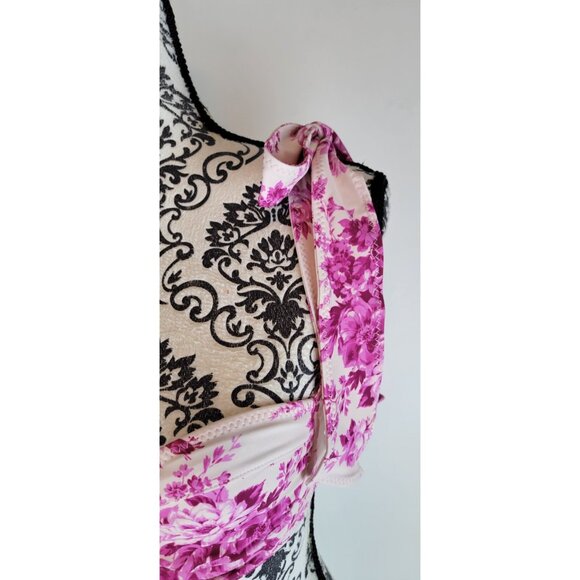 SAME LOS ANGELES BIKINY TOP SMALL WOMENS WHITE/PINk UNDERWIRE FRENCH FLORAL SWIM - Picture 5 of 8
